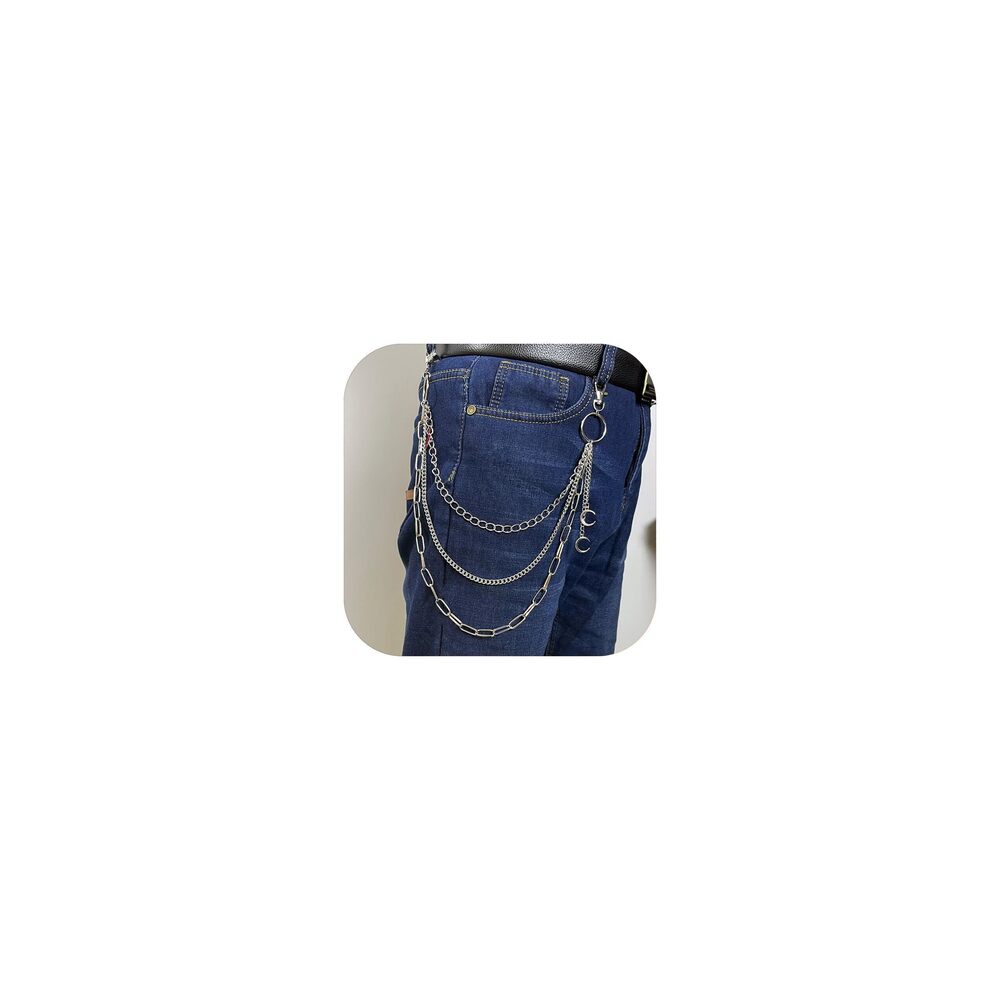 9931 Jean Chain Belt For Men&women, Pocket Goth Punk